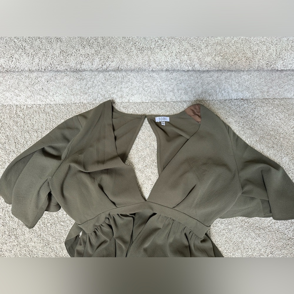 Tobi olive green high low dress - Picture 8 of 10